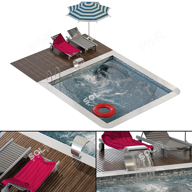 Luxury Swimming Pool 052 3D model image 1