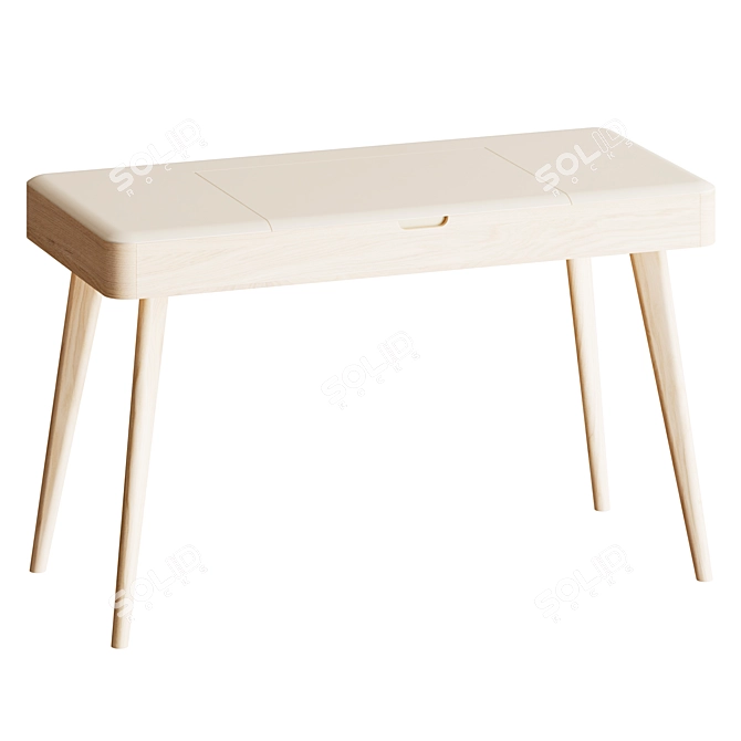 Elegant Vanity Table with Mirror 3D model image 2