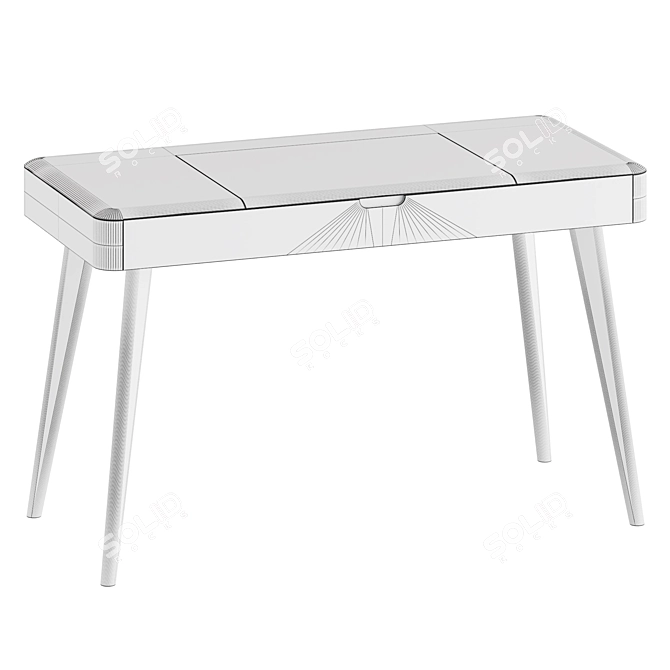 Elegant Vanity Table with Mirror 3D model image 3