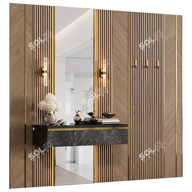 Modern Classic Entryway Set 3D model image 1