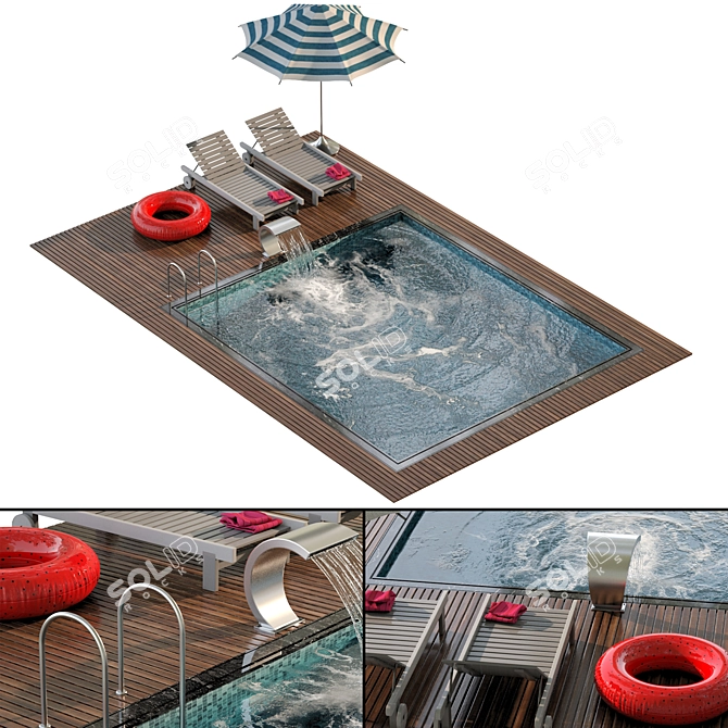 Luxury Pool with Elegant Finish 3D model image 1