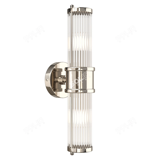 Elegant Nickel Wall Light 3D model image 2