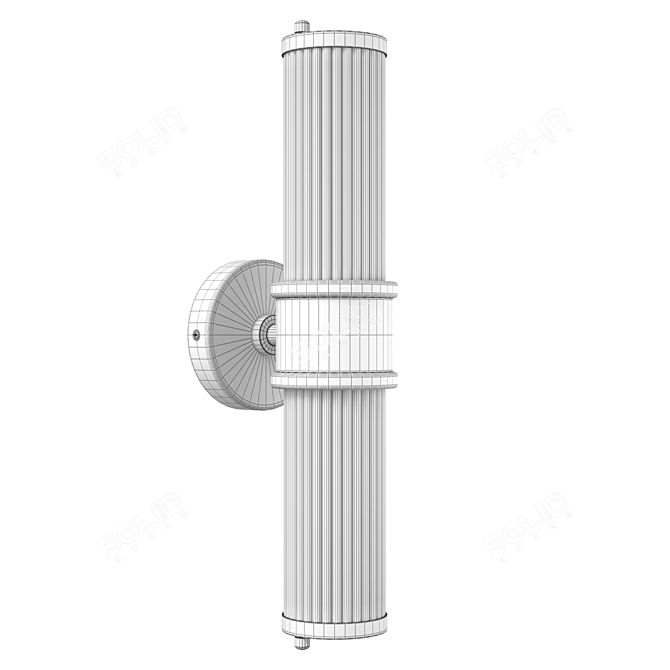 Elegant Nickel Wall Light 3D model image 5