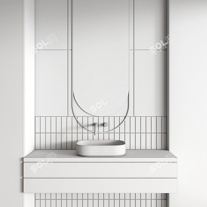 Modern Bathroom Furniture Set 112 3D model image 4