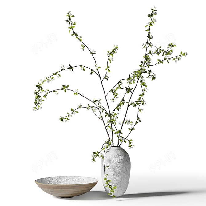 Spring Branches in Vase 3D model image 1