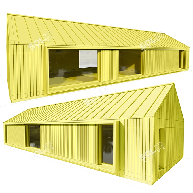 Mini Home Model with Doors 3D model image 3