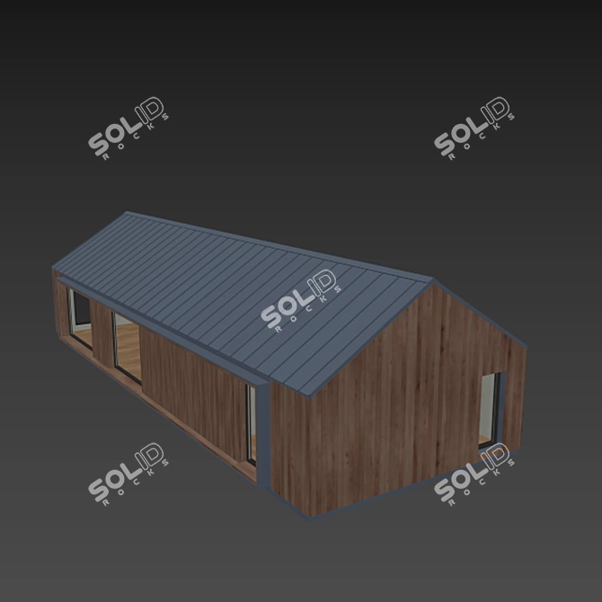 Mini Home Model with Doors 3D model image 7