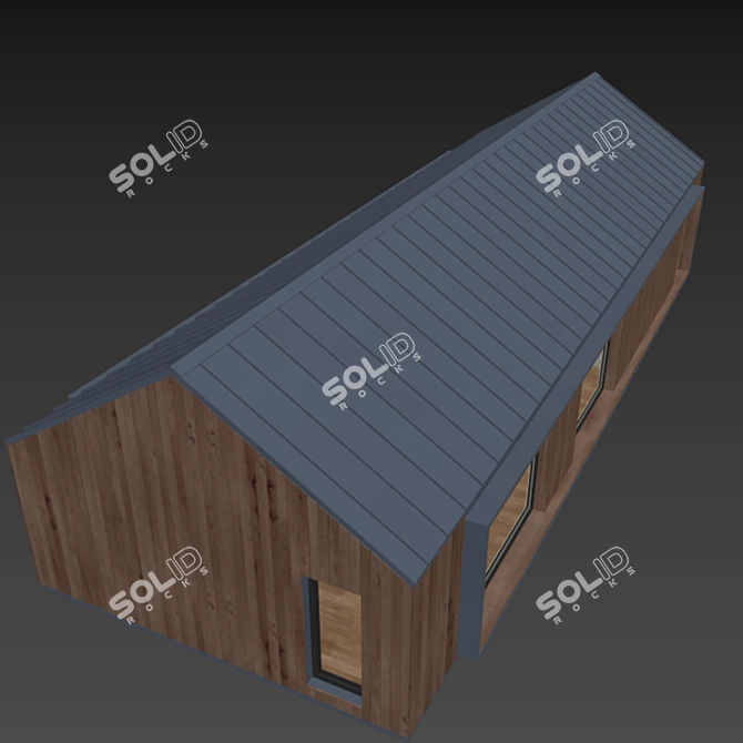 Mini Home Model with Doors 3D model image 8