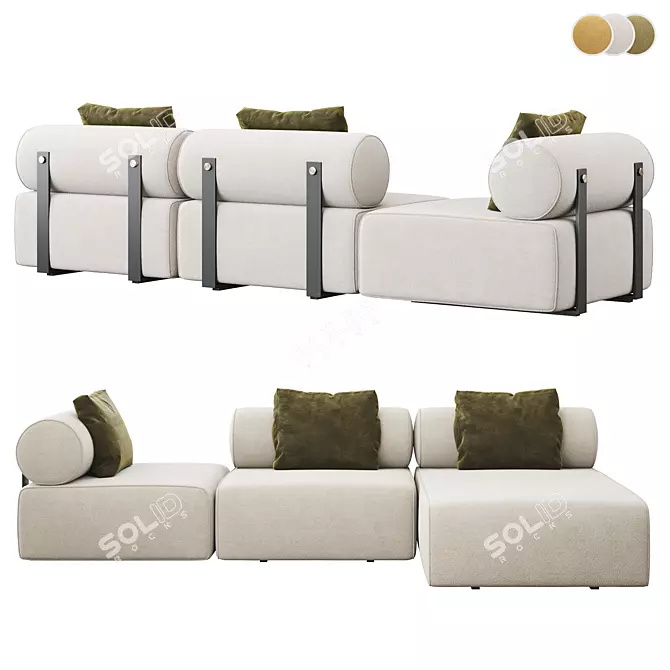 Elegant Domkapa Shinto Sofa Set 3D model image 4