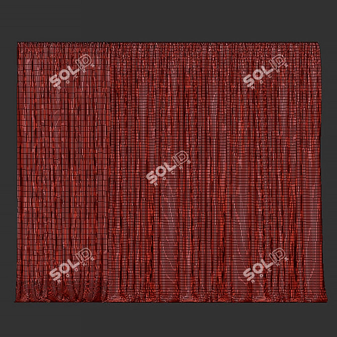 Luxe Velvet Curtain Panel 3D model image 2