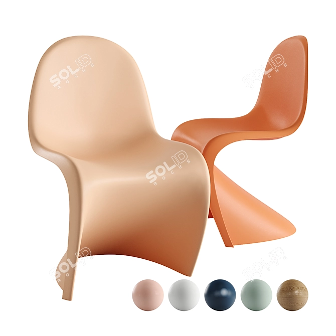 Vitra Panton Chair: Pale Rose 3D model image 1