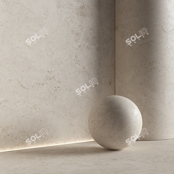 Travertine Stone Material 3D Model 3D model image 2