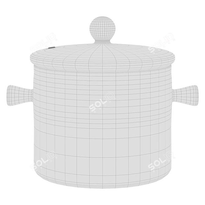 Glass Cooking Pot 3D model image 4