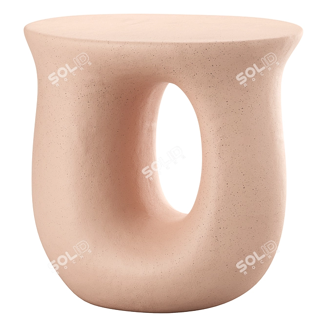 Vera Ceramic Side Table Nightstand 3D model image 3