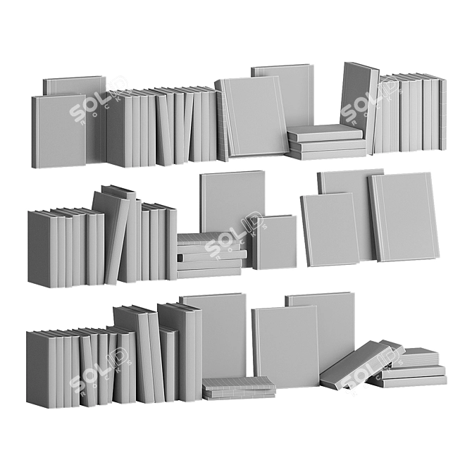 Contemporary Book Collection Set 3D model image 5