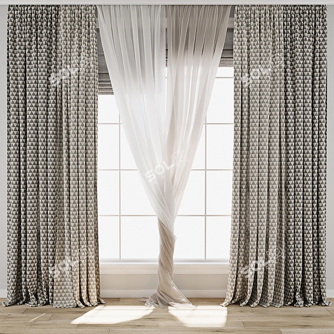 Digital Curtain Model Set 3D model image 1