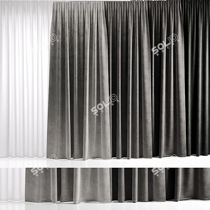 Variety Curtains with ColorCorect Mapping 3D model image 1