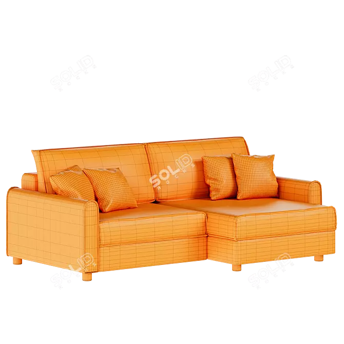 Lille Velvet Stone Corner Sofa 3D model image 5