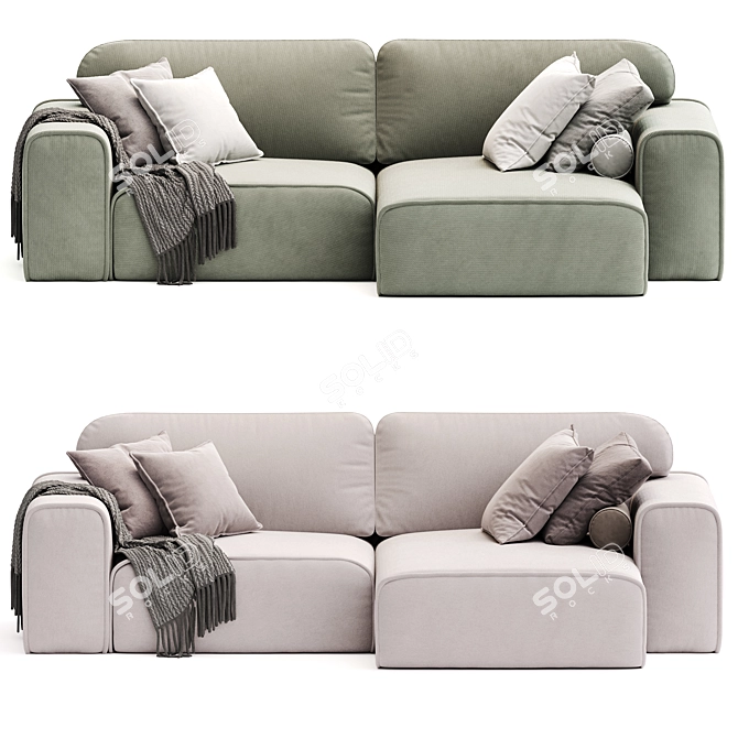 Modern Corner Sofa Viena Model 3D model image 2