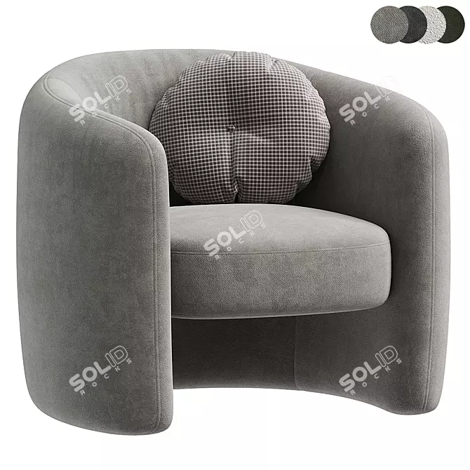 Platinum Grey Ferguson Fabric Armchair 3D model image 1