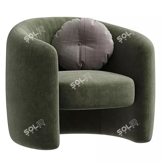 Platinum Grey Ferguson Fabric Armchair 3D model image 2