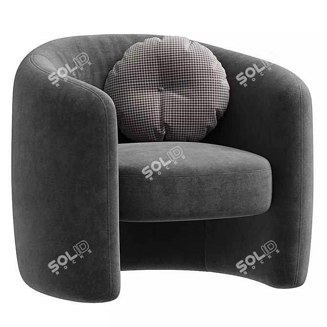 Platinum Grey Ferguson Fabric Armchair 3D model image 3