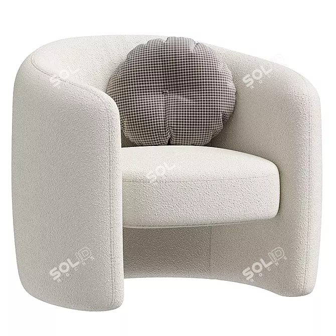 Platinum Grey Ferguson Fabric Armchair 3D model image 4