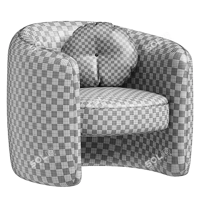 Platinum Grey Ferguson Fabric Armchair 3D model image 5