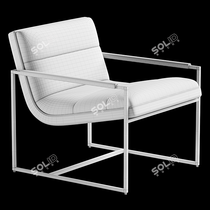 Rina Off White Gold Occasional Chair 3D model image 3