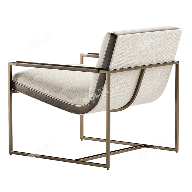 Rina Off White Gold Occasional Chair 3D model image 4