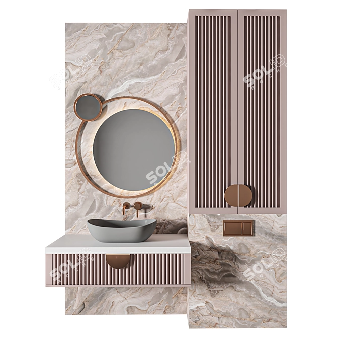 Luxury Bathroom 3D Model Kit 3D model image 1