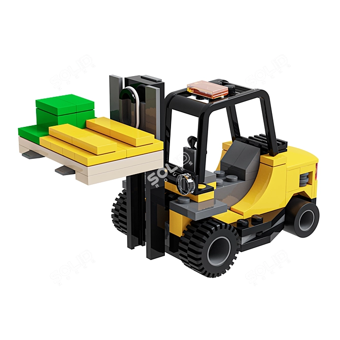 Lego Forklift Truck 3D Model 3D model image 2