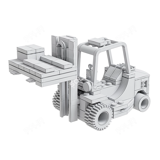 Lego Forklift Truck 3D Model 3D model image 5