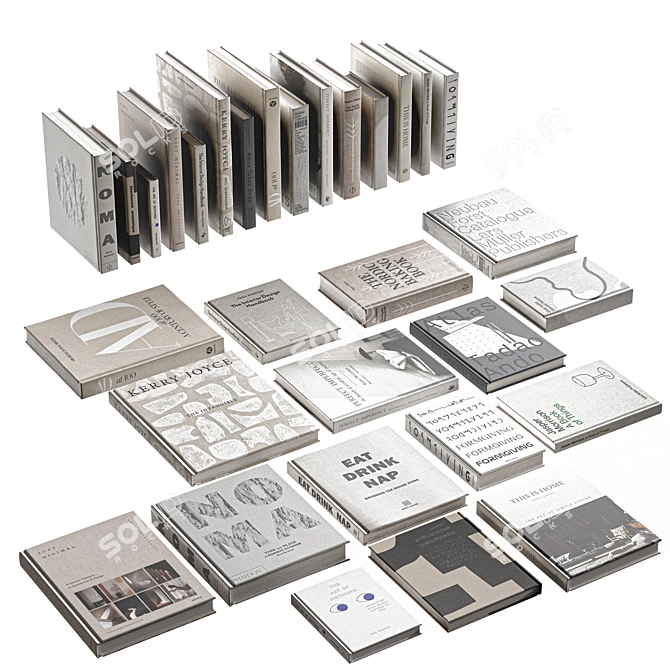 3D Book Set Renders Bundle 3D model image 1