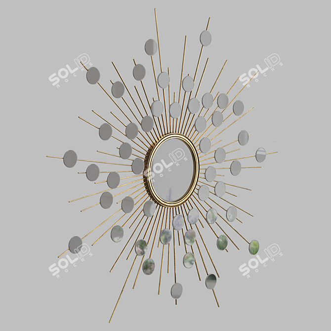 Eichholtz Reflections Gold Wall Mirror 3D model image 2