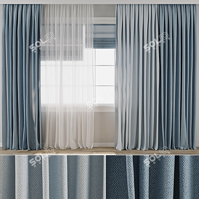 Max 3D 2014 Curtain Model 3D model image 1