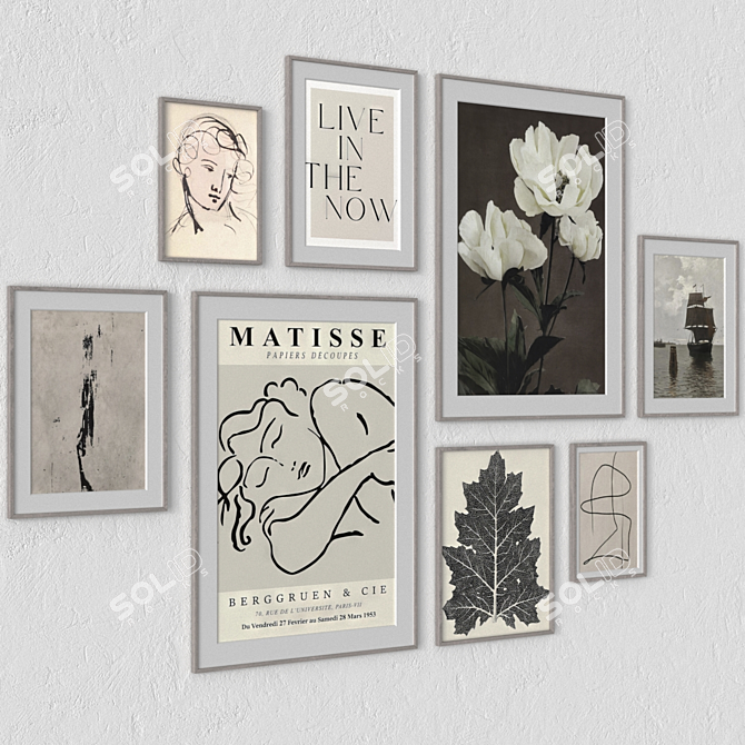 Modern Wall Art Frames Set 3D model image 3