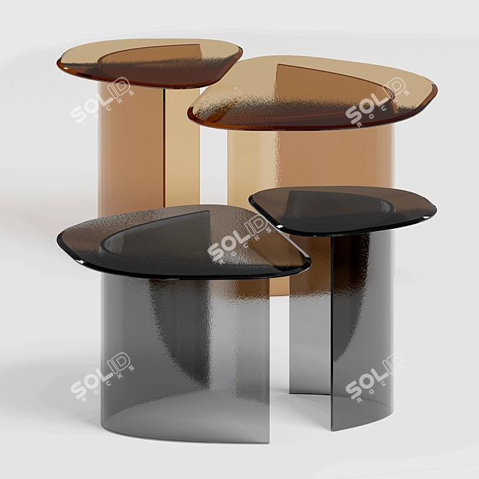 Sleek Glass Coffee Table "ONNO 3D model image 3