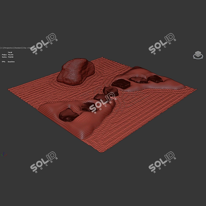 Japanese Zen Garden Rock 05 3D model image 7