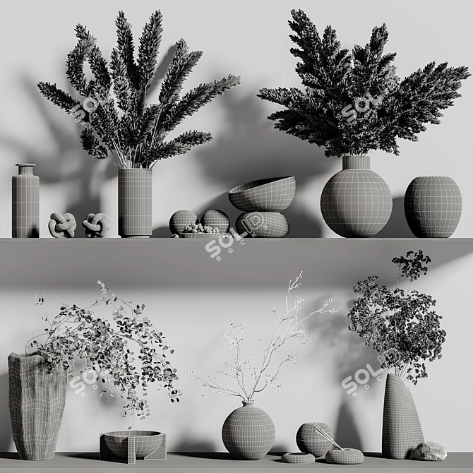 Elegant Decor Set 116 3D model image 8