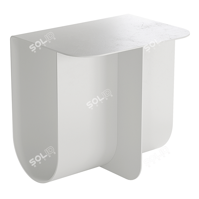 Modern White Side Table 3D model image 2