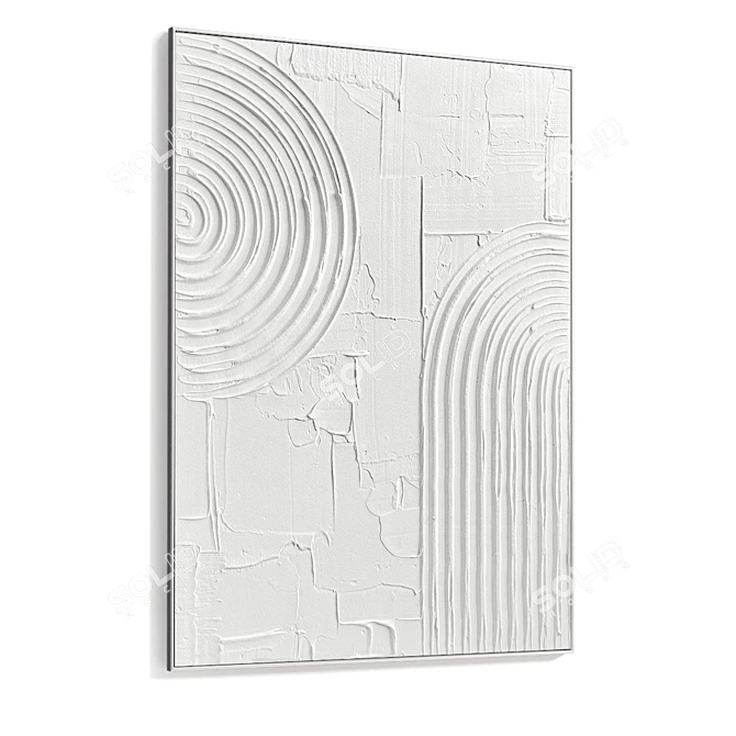 Plaster Texture Double Photo Frame 3D model image 3