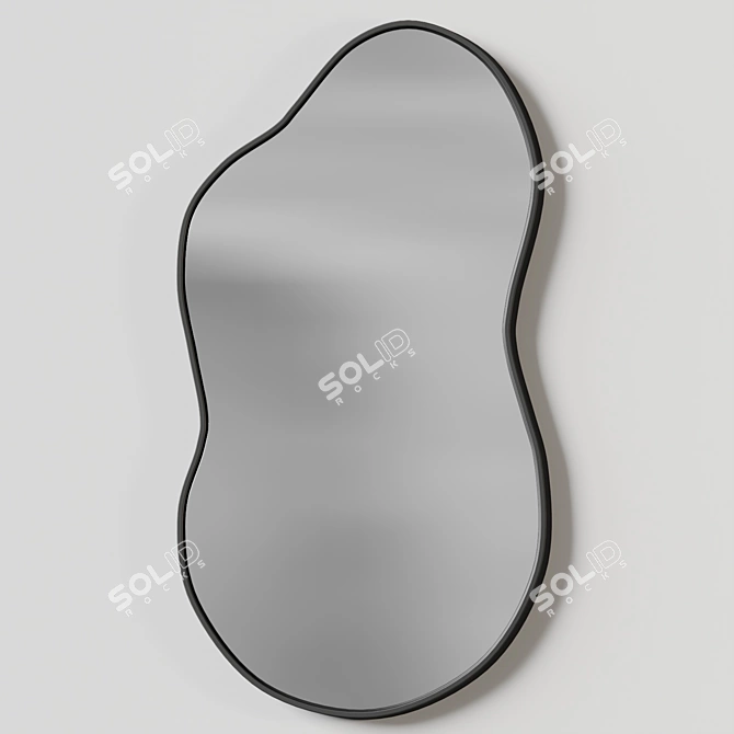 Wave Cloud Asymmetrical Wall Mirror 3D model image 3