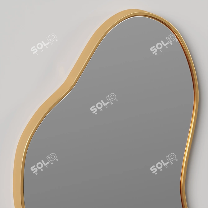 Wave Cloud Asymmetrical Wall Mirror 3D model image 4