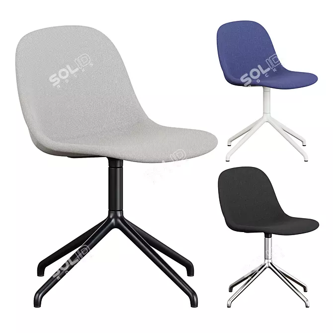 Modern Muuto Swivel Side Chair 3D model image 1