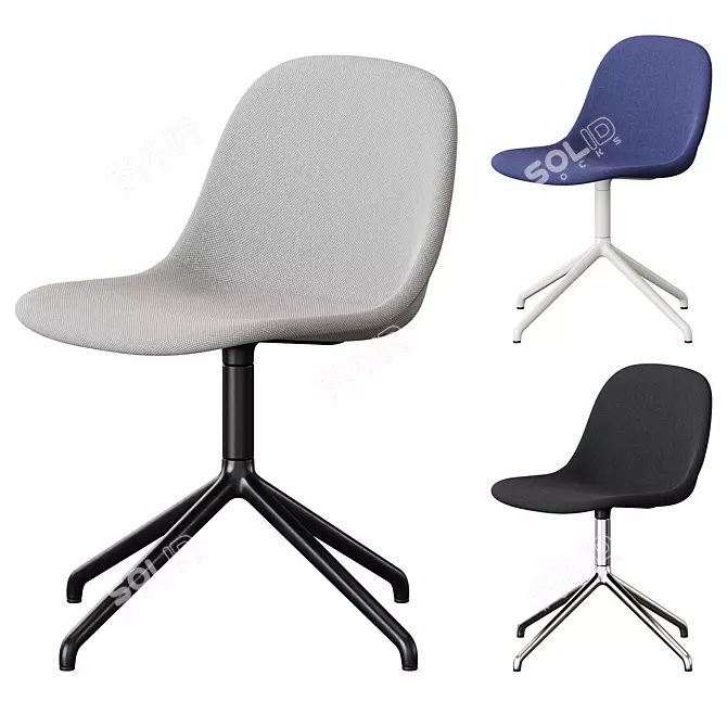 Modern Muuto Swivel Side Chair 3D model image 2