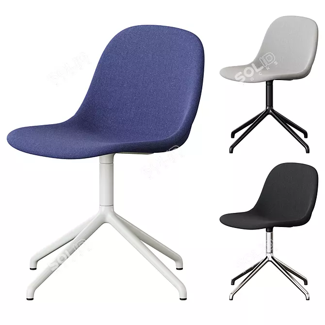 Modern Muuto Swivel Side Chair 3D model image 4