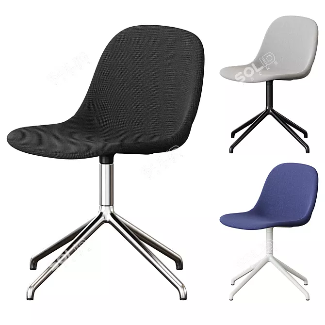 Modern Muuto Swivel Side Chair 3D model image 6