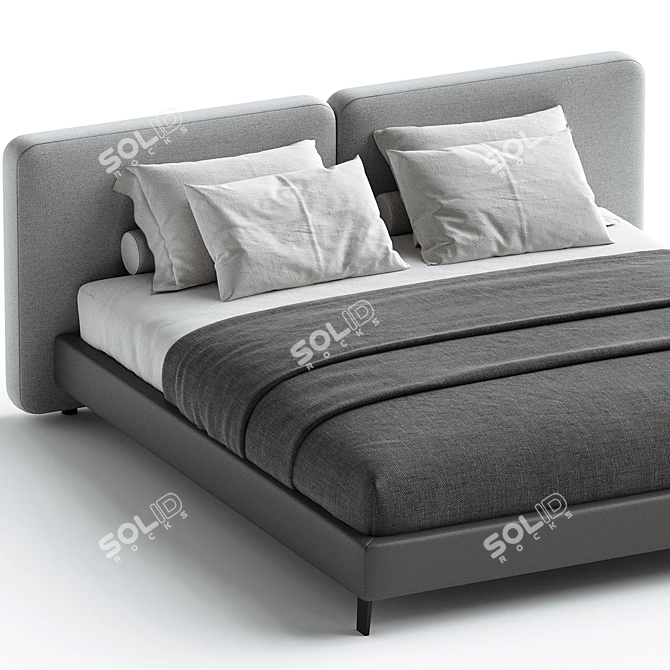Modern Minimalist Bethune Bed 3D model image 2