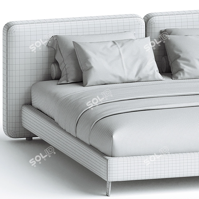 Modern Minimalist Bethune Bed 3D model image 3